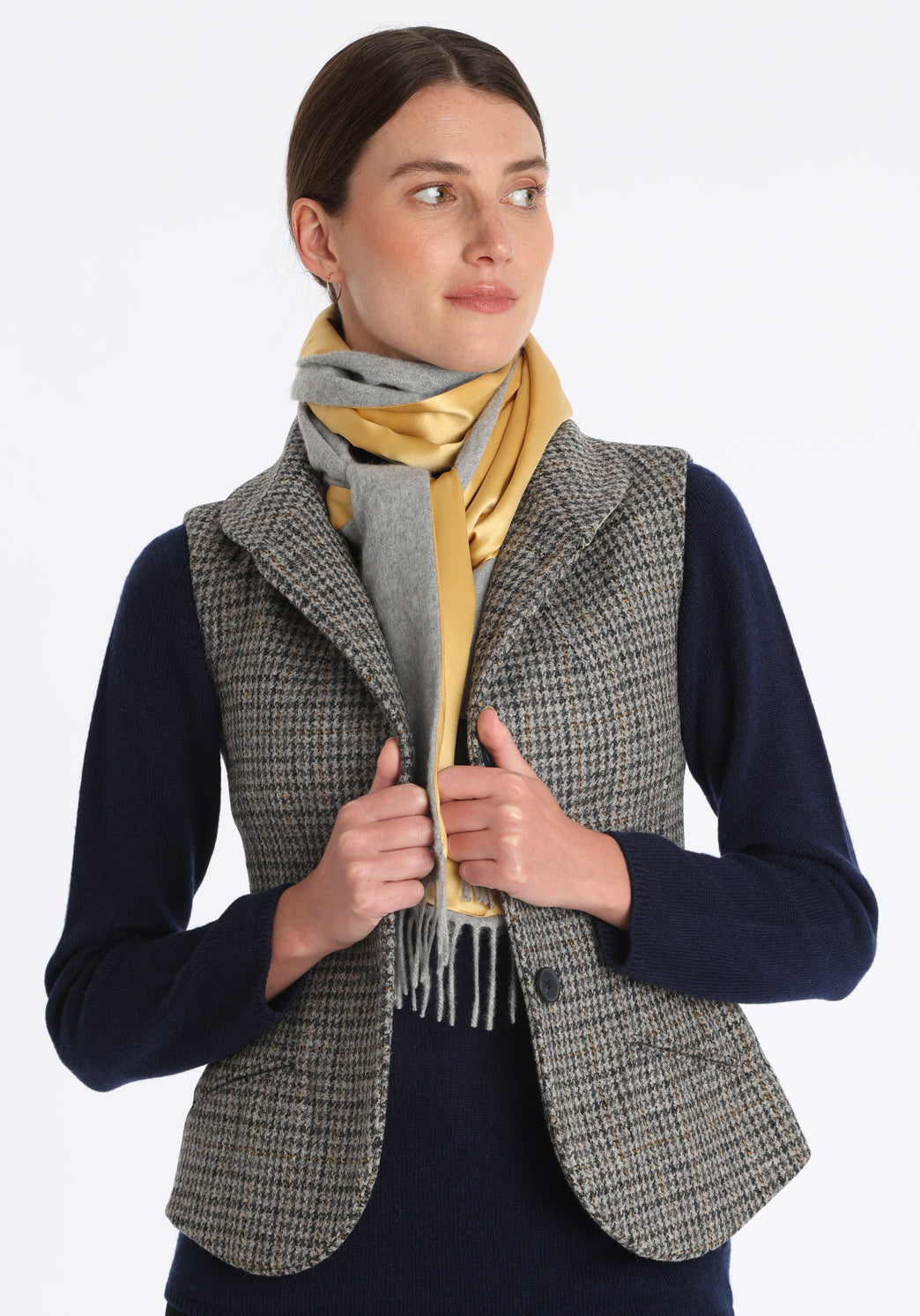 Light Grey Cashmere Scarf | Amber Silk