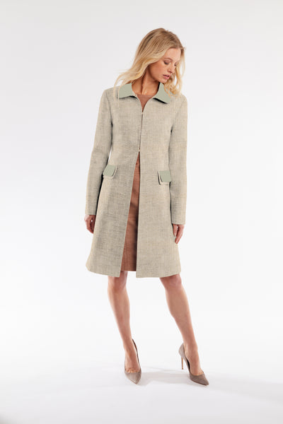 Campbell Coat | Oyster Linen