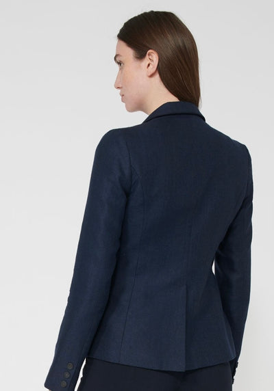 Tallulah Jacket | Navy Herringbone Linen