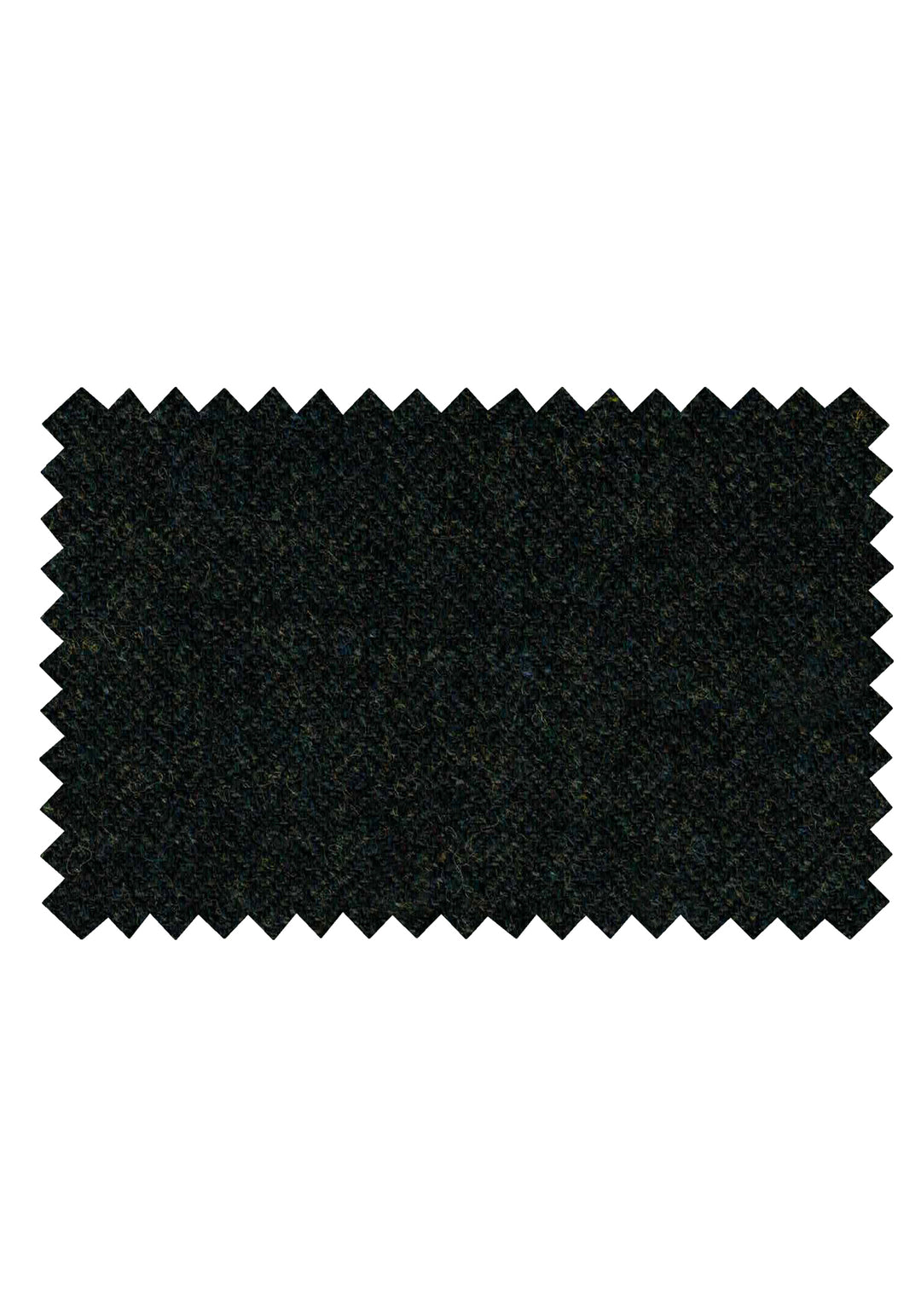 Fabric swatch of green melange herringbone wool