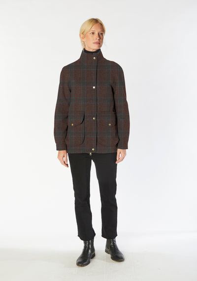 Andrea Jacket | Turquoise and Tobacco Check