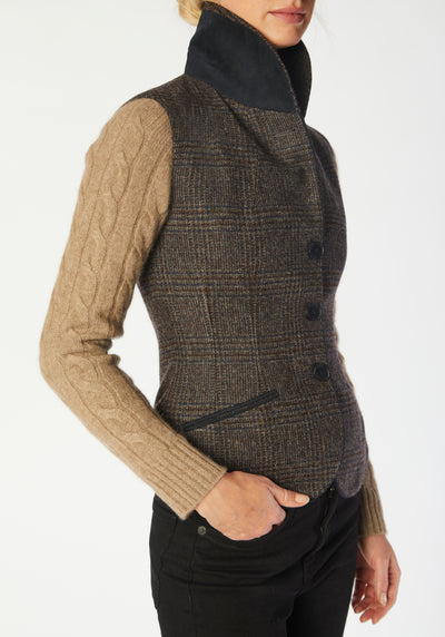 Alexander waistcoat Mahogany glen check
