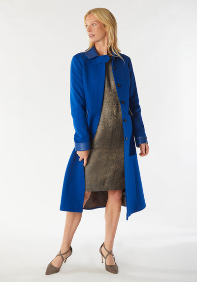 contrast coat cobalt wool
