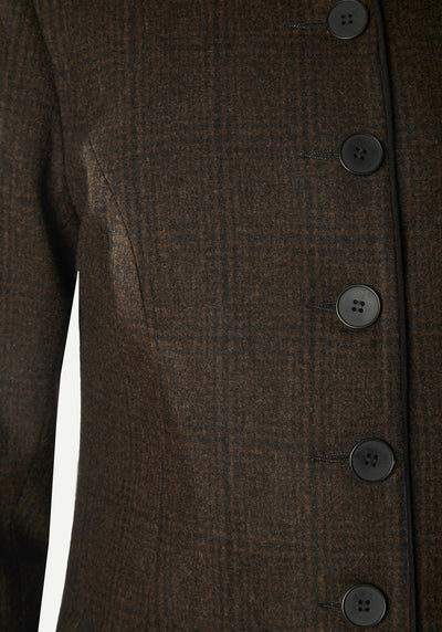 opera coat black umber check