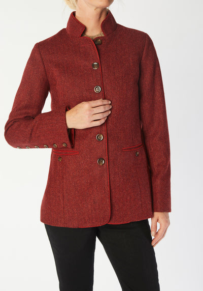 patmos jacket raspberry red herringbone
