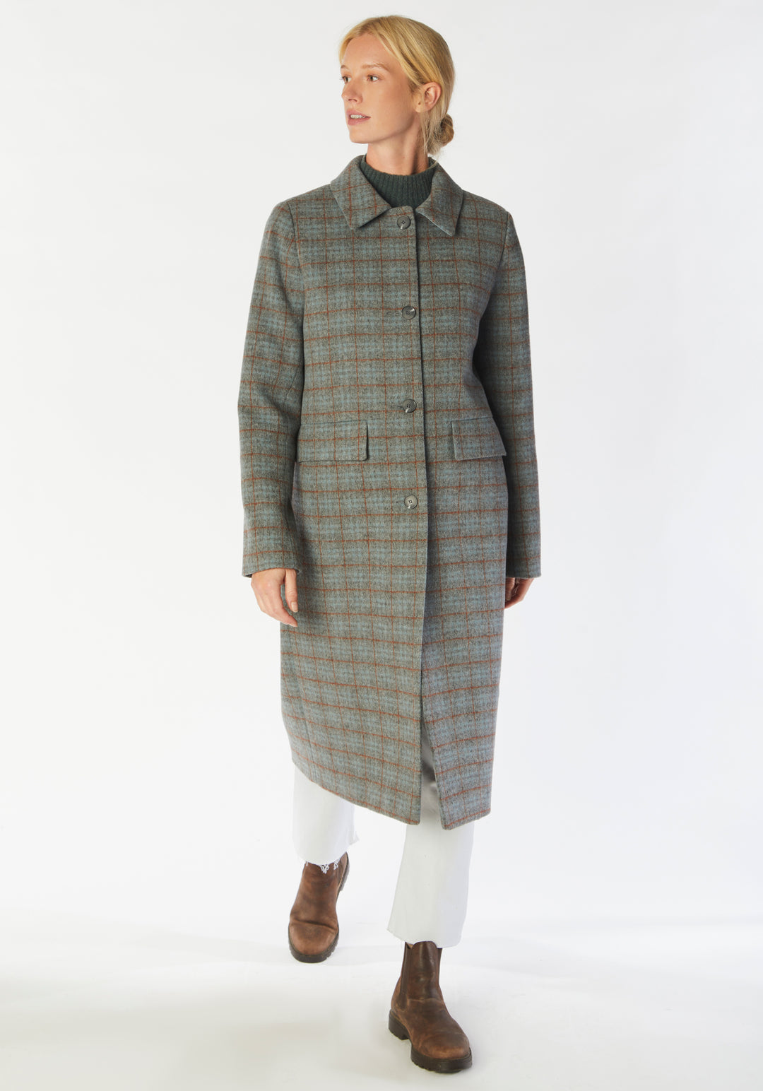 richmond coat silver blue check