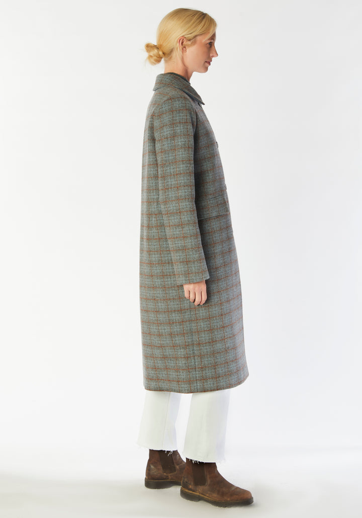 richmond coat silver blue check