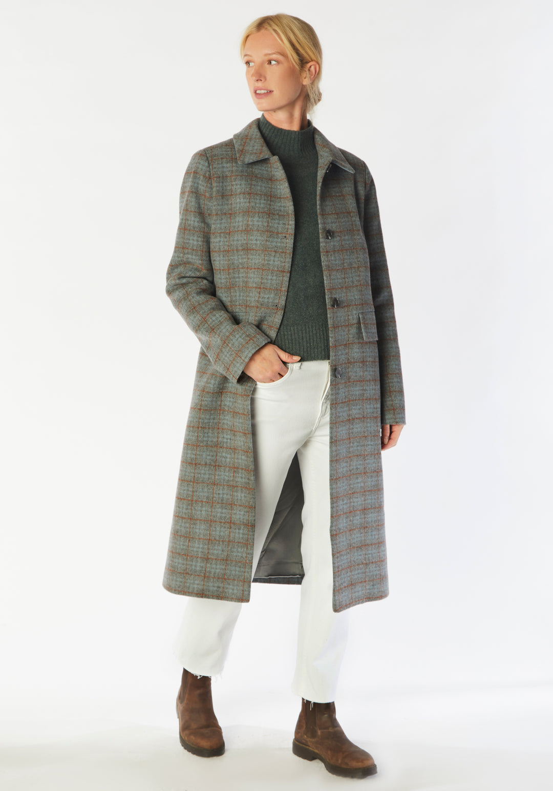richmond coat silver blue check