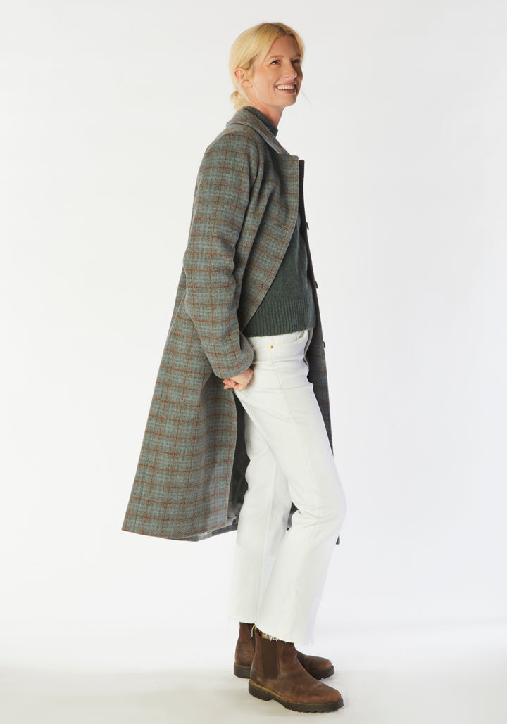 richmond coat silver blue check
