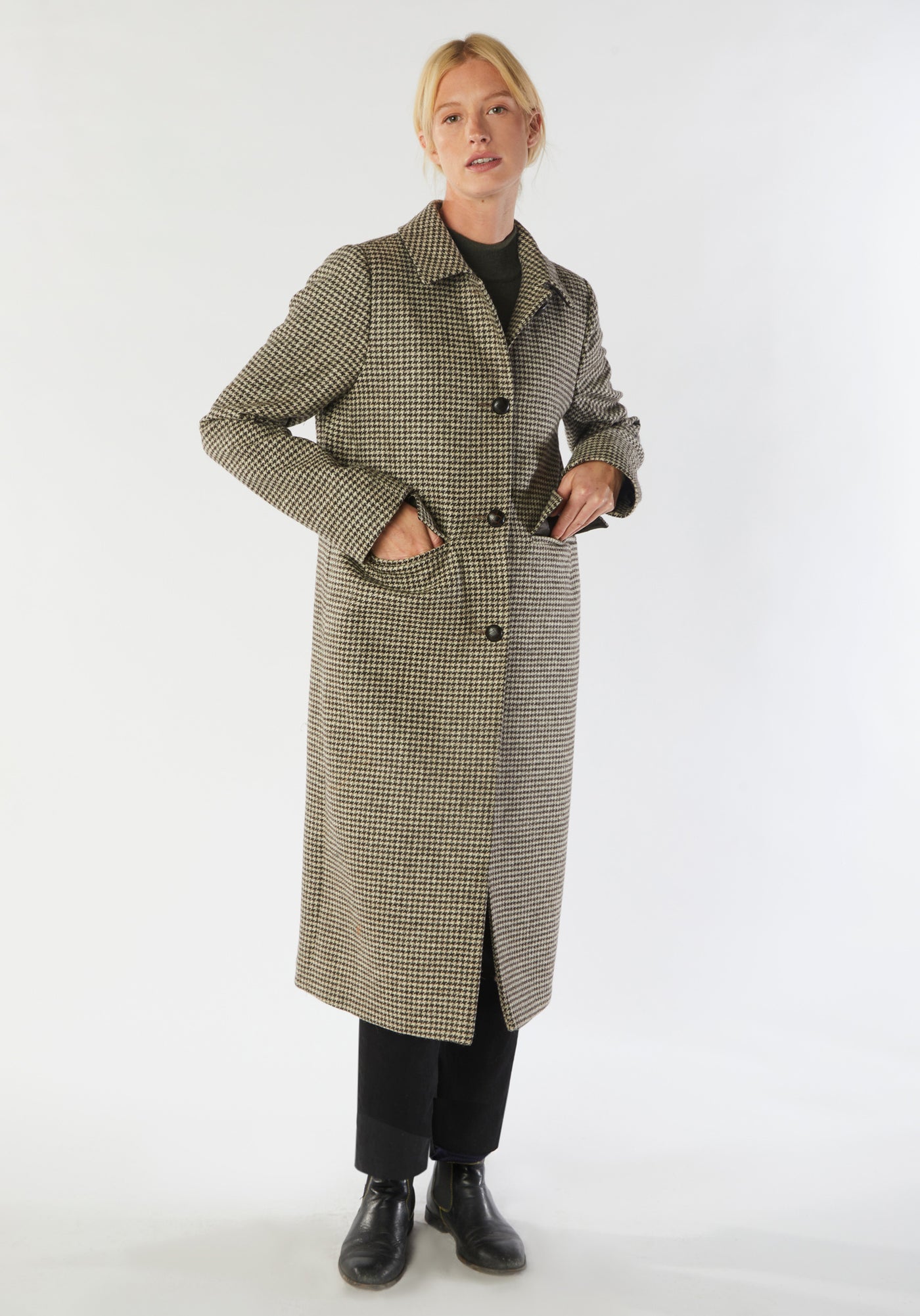 richmond coat charcoal houndstooth