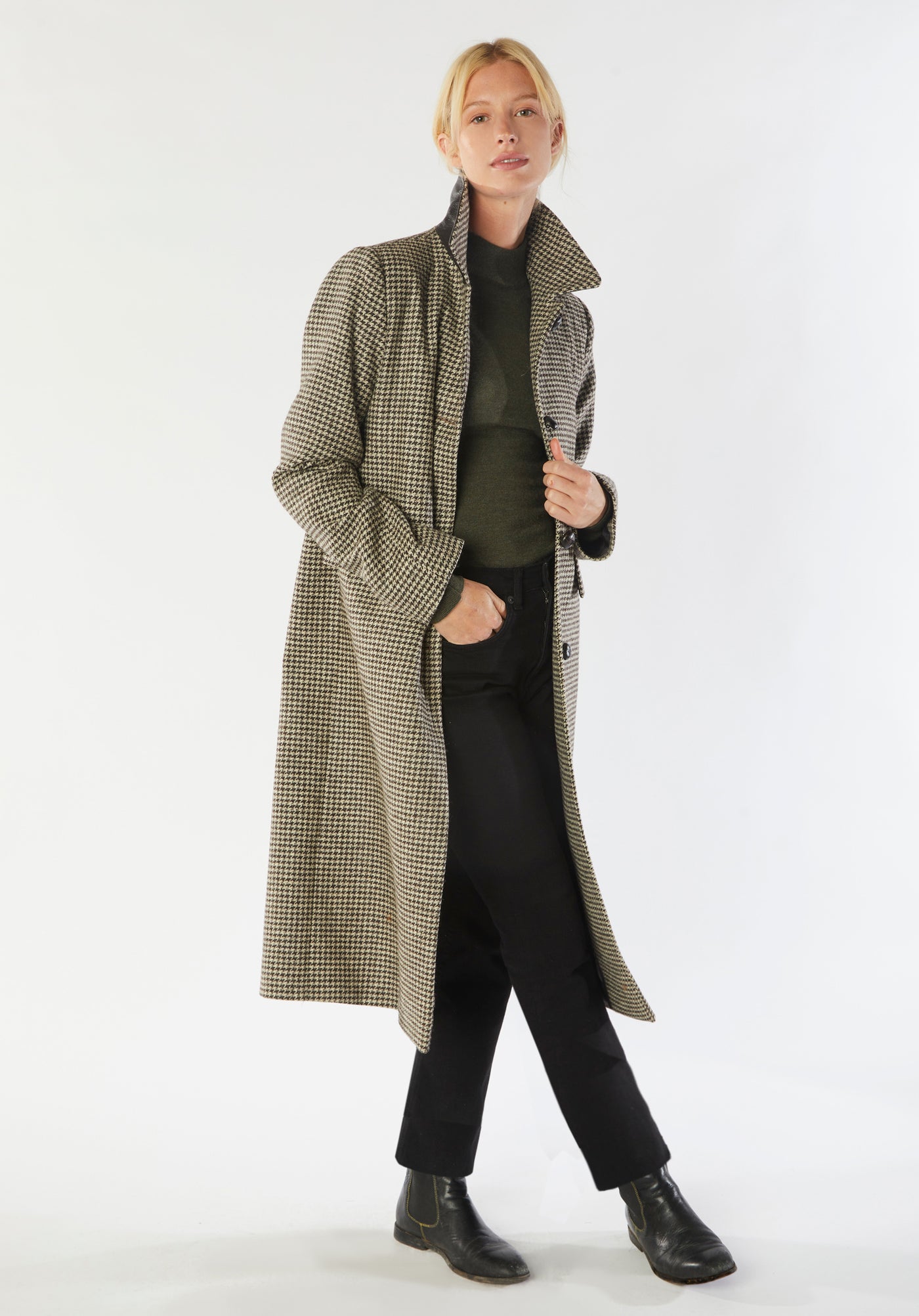 richmond coat charcoal houndstooth