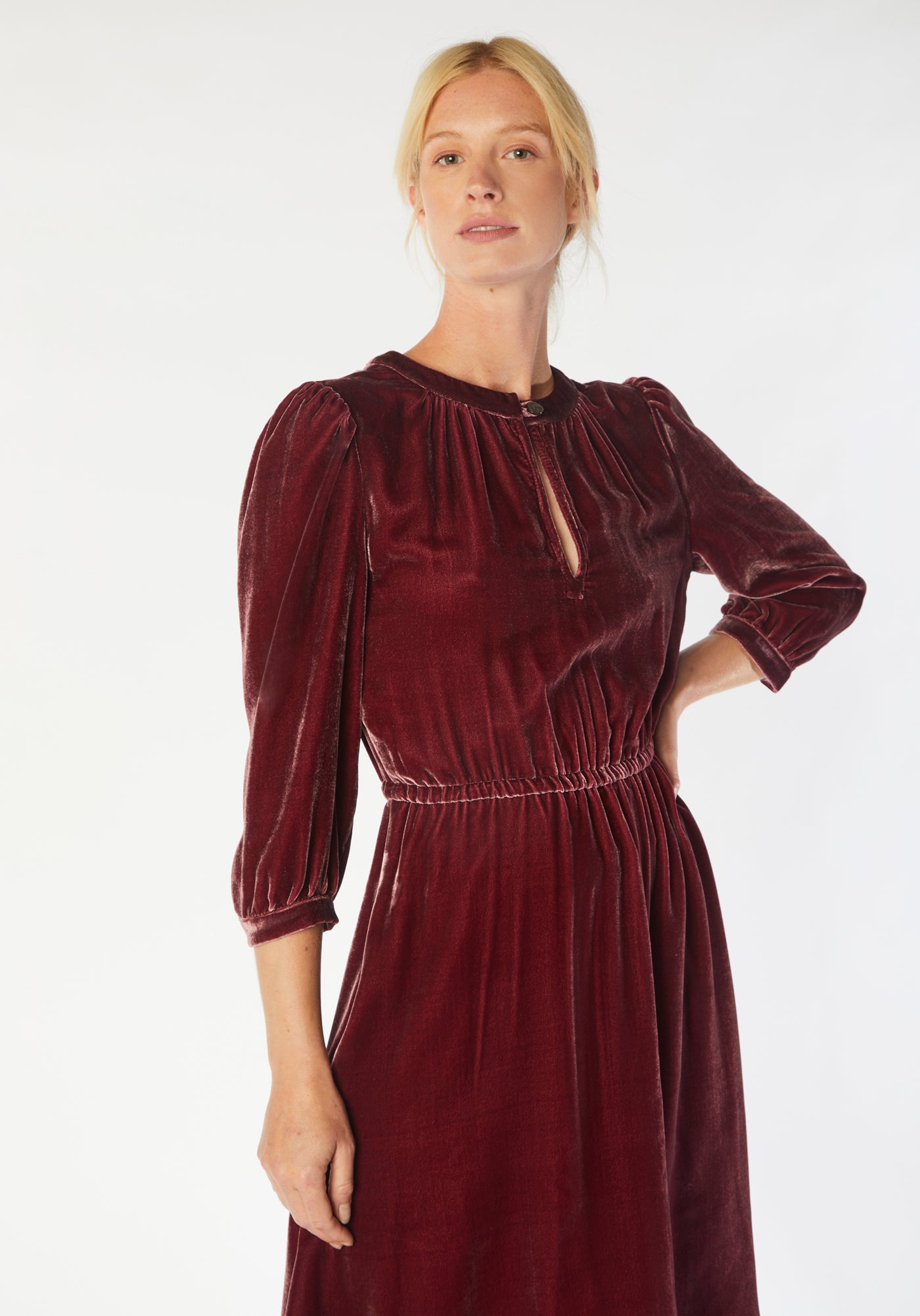 sadie dress antique rose velvet