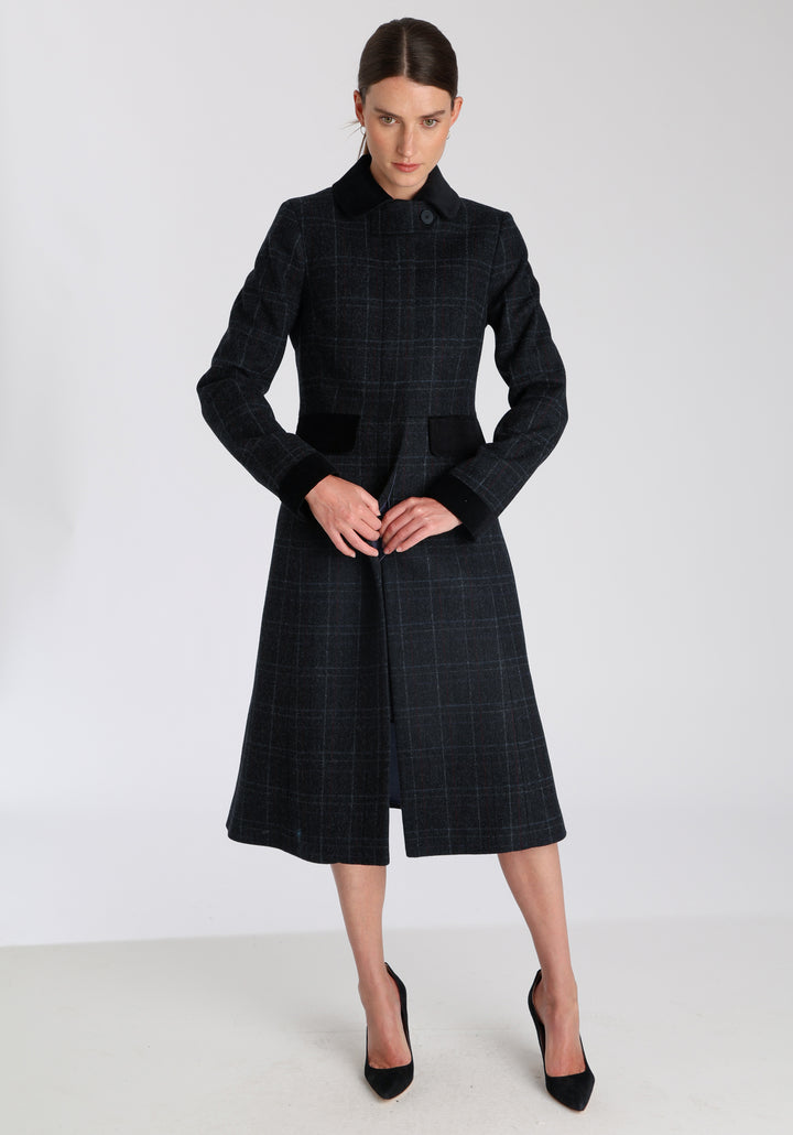 Contrast Coat | Black with Faint Overcheck