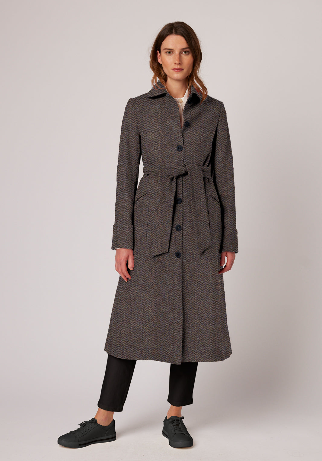 Belted Coat | Heather Herringbone