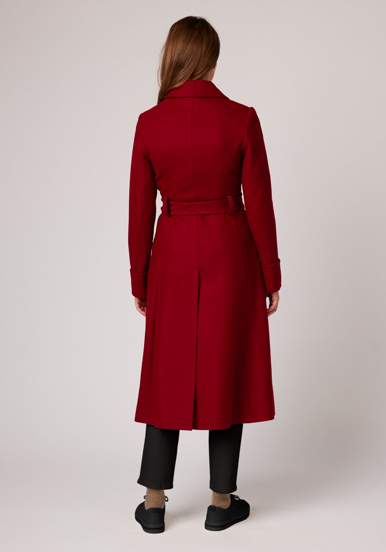 Belted Coat | Red Wool Cashmere