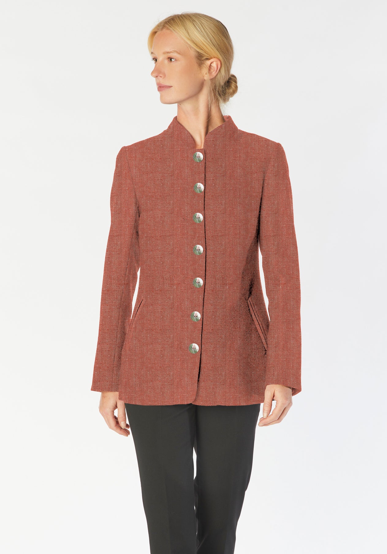 Sanders Jacket | Red Herringbone Linen