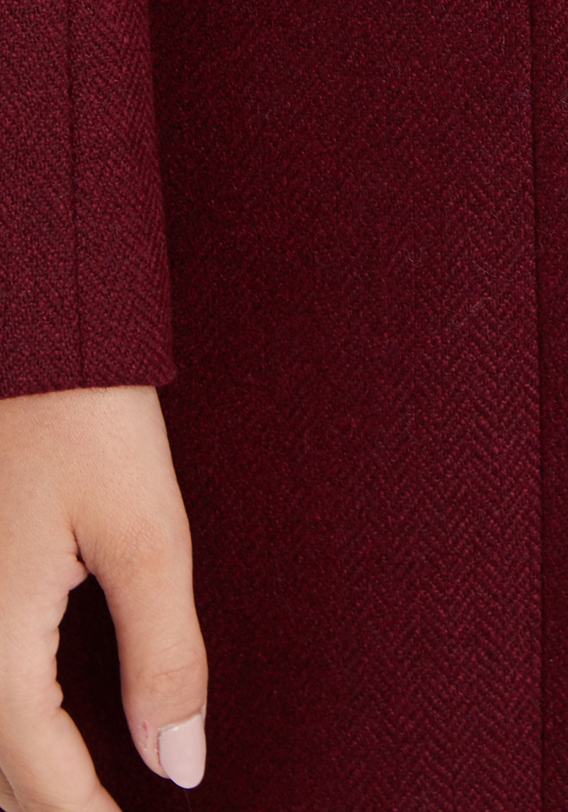 Skirted Coat | Claret Herringbone