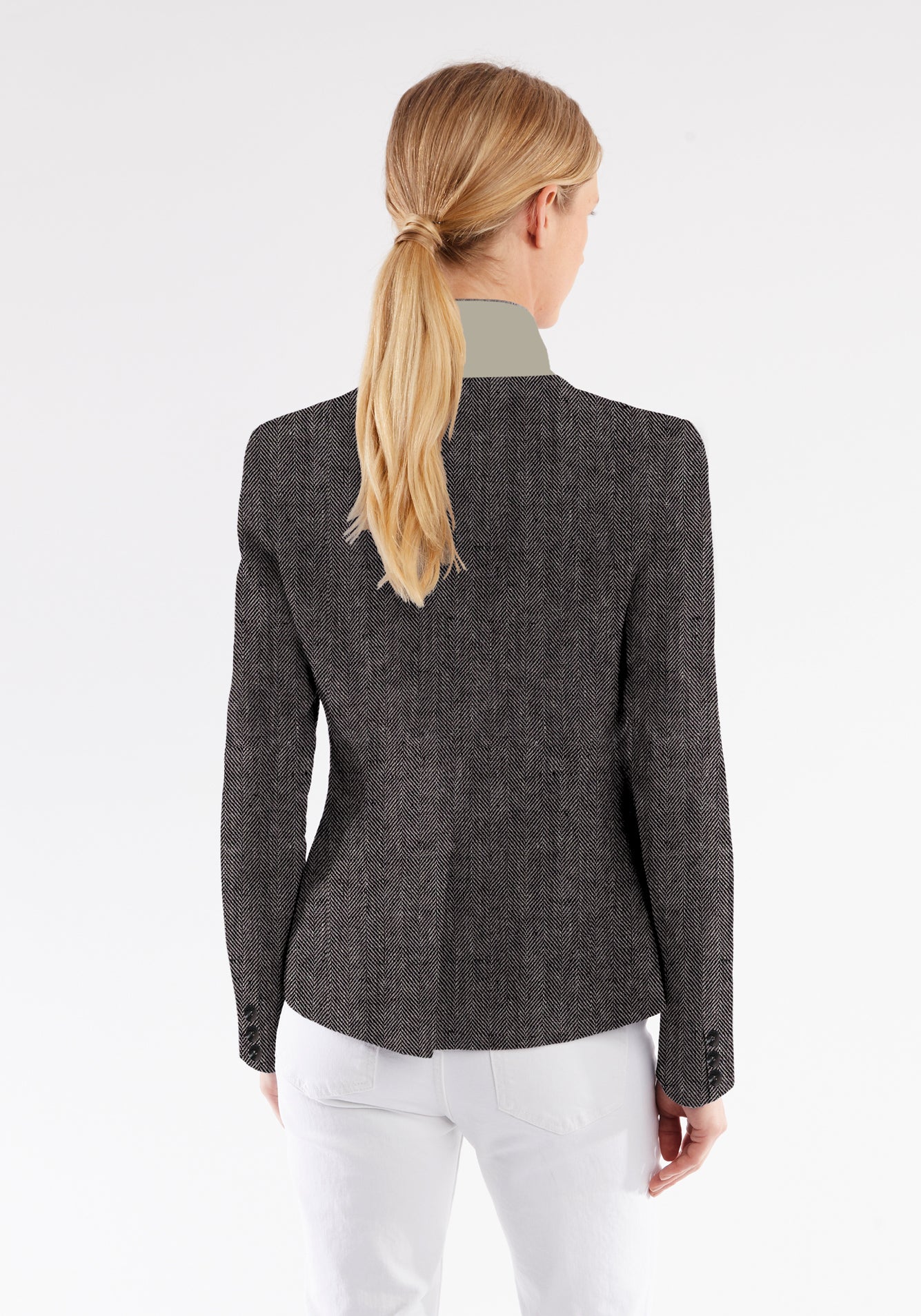Tallulah Jacket | Black & White Herringbone Linen