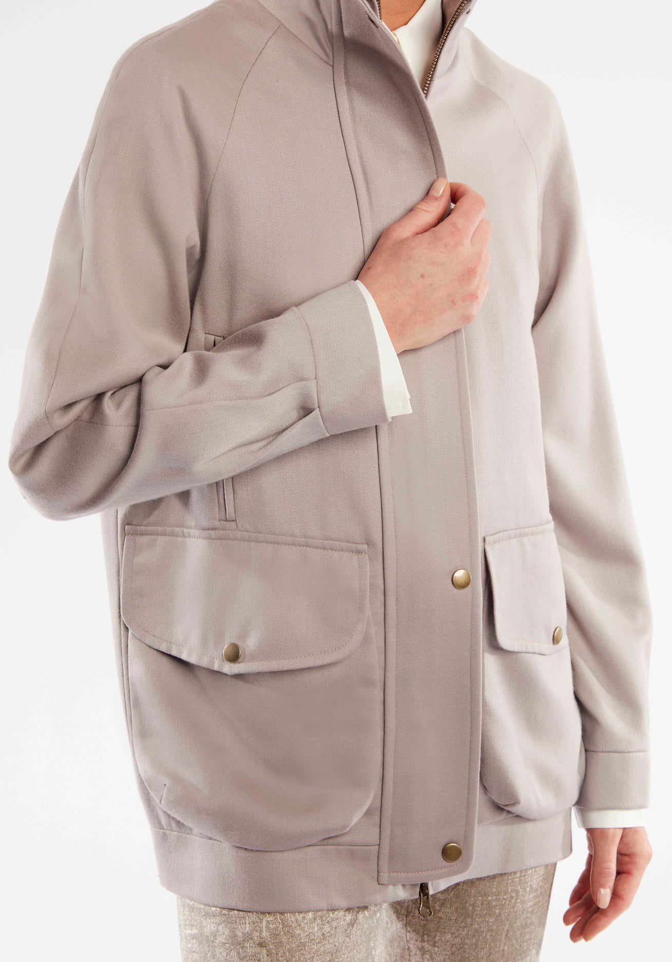 Andrea Jacket | Blush Satin Wool