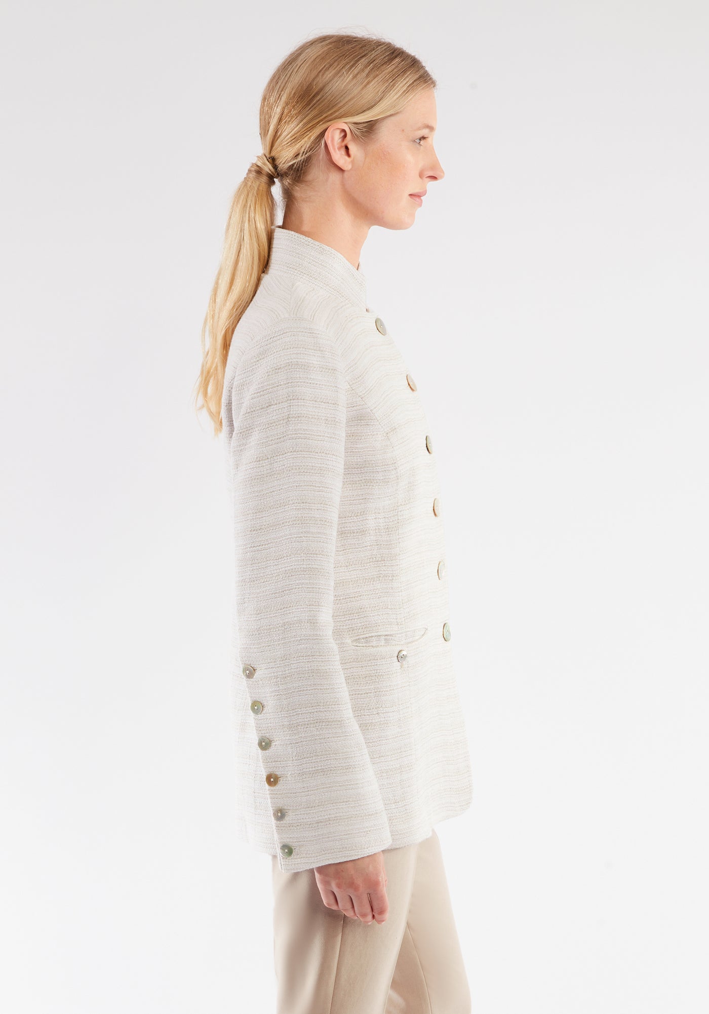Patmos Jacket | Silver Linen Weave